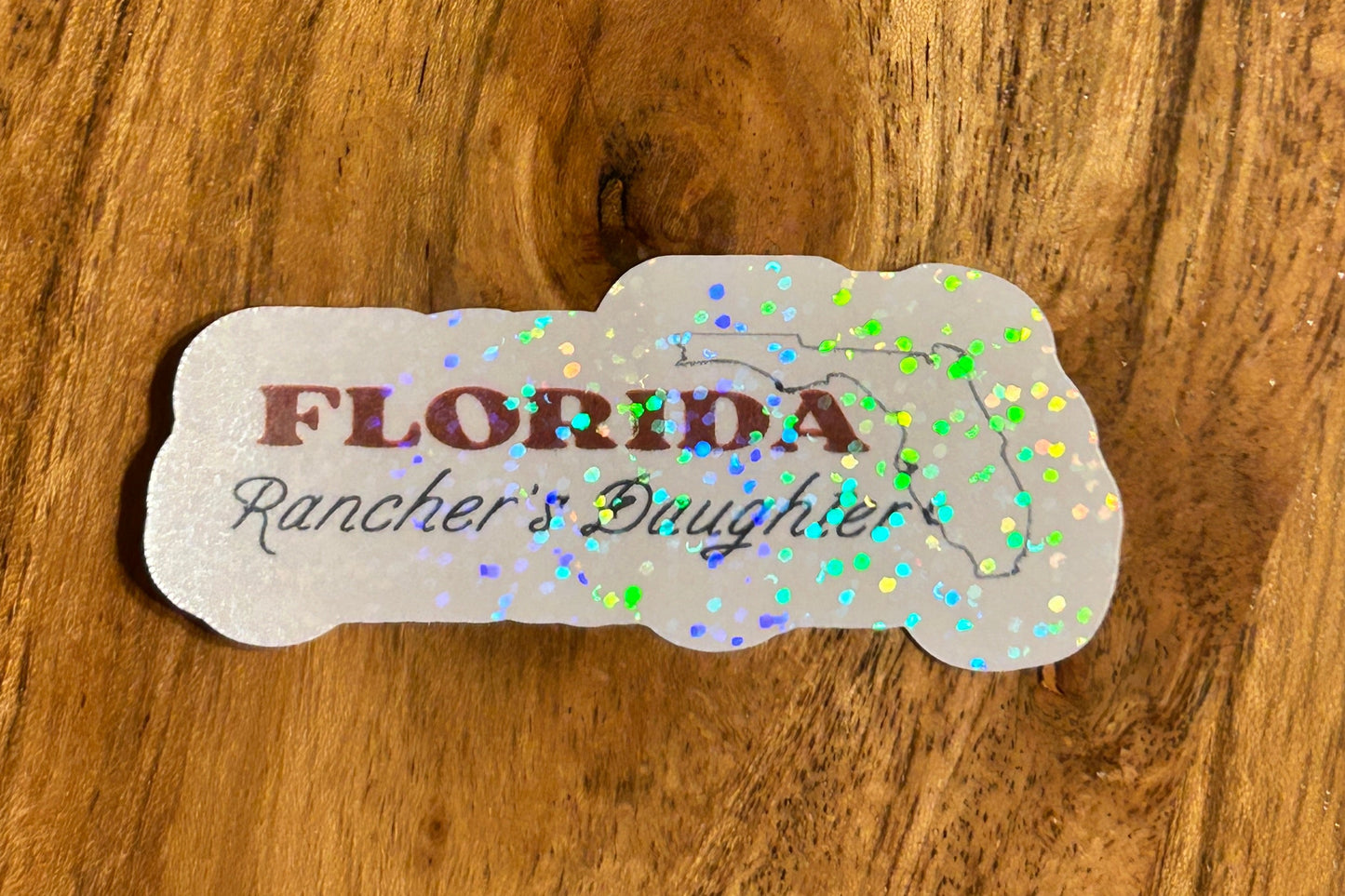 Sticker with a sparkling overlay